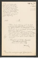 k.k. naturhistorisches Hofmuseum, Intendanzakten 1885-1896 (Hauer), Aktenzahl Z.389.a/1889, Seite 1